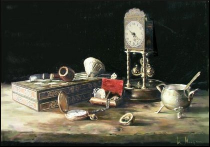 Ivan Mitev - Still-life With A Clock